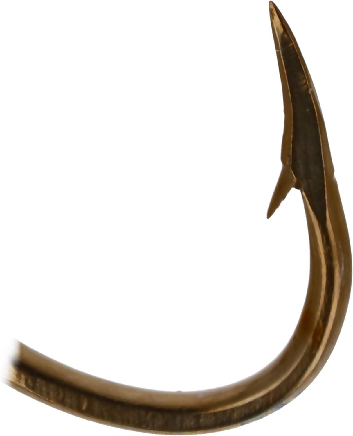 imageEagle Claw 084F2 Plain Shank Offset Fishing Hook 50 Piece Bronze