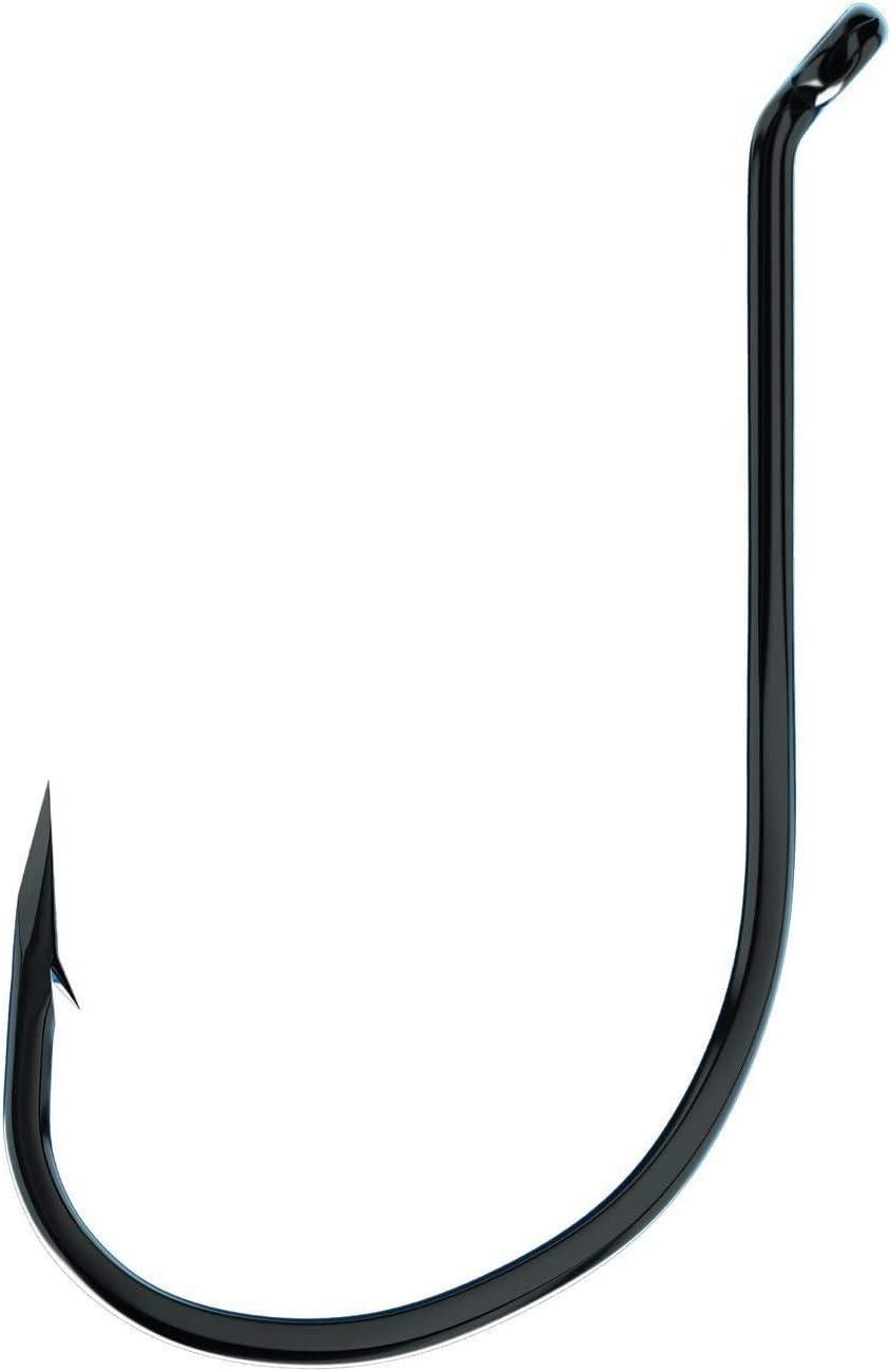 imageEagle Claw Nickel Offset Up Eye Barbed Octopus Hook 1Piece High Carbon Steel PanfishPlatinum Black