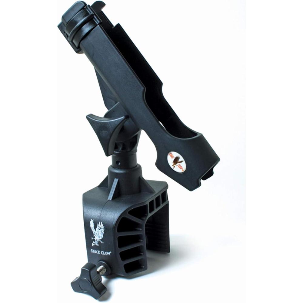 imageEagle Claw AABRH ClampOn Aluminum Boat Rod Holder Black FinishOne Size