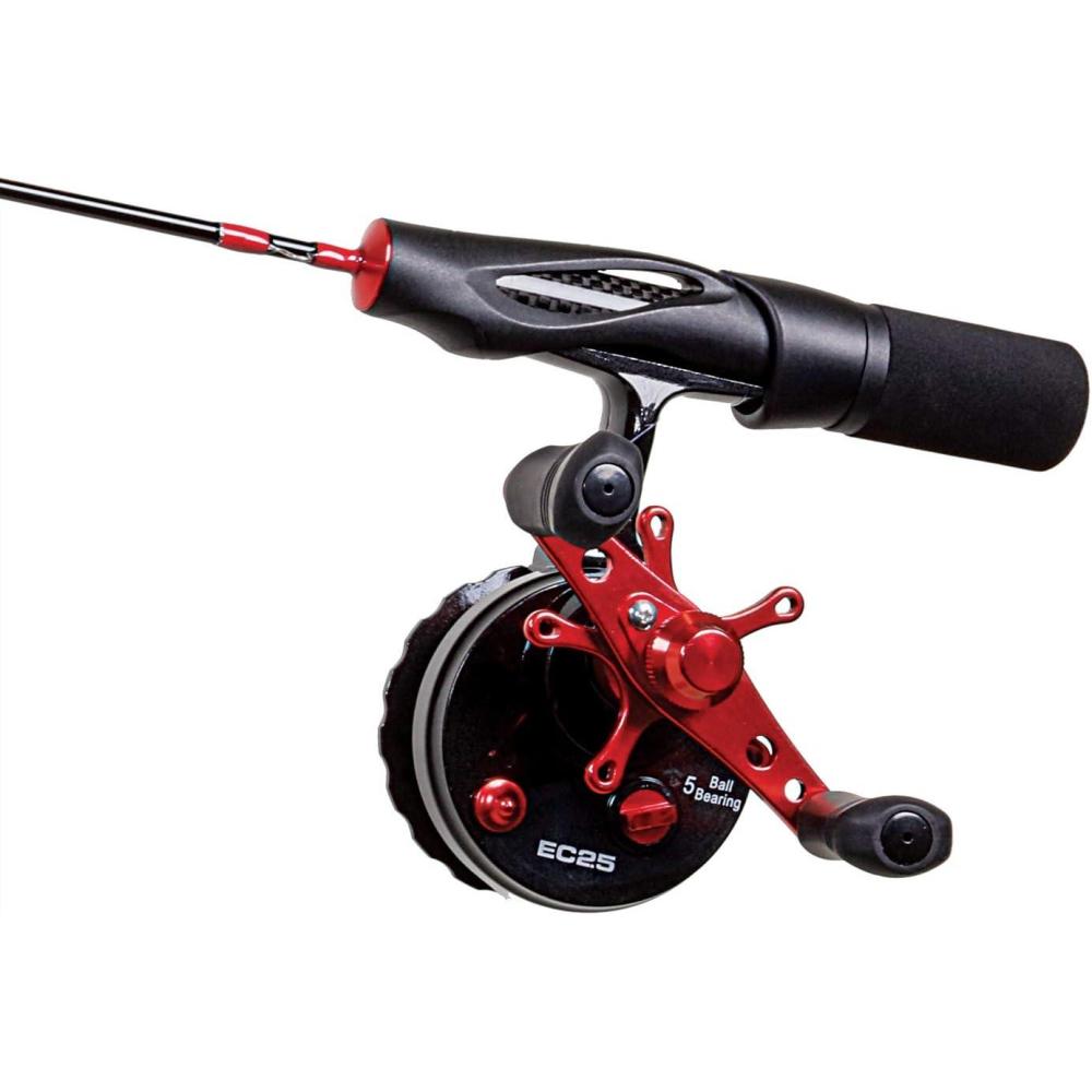 imageEagle Claw EC25 Medium Light Inline Combo 28quot BlackRed