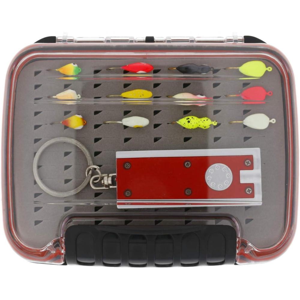 imageEagle Claw Glow Ice Jig Kit Jig Box ampamp Glow Charging Light Small