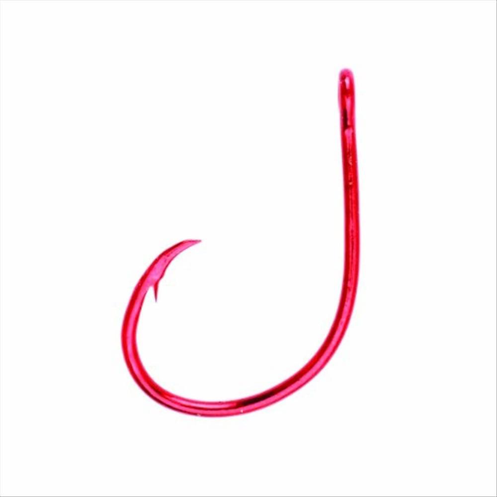 imageEagle Claw Lazer Sharp Circle Offset Hook Sea Guard Red 10 L8197GH20
