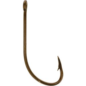 Eagle Claw 084F-2 Plain Shank Offset Fishing Hook, 50 Piece (Bronze)