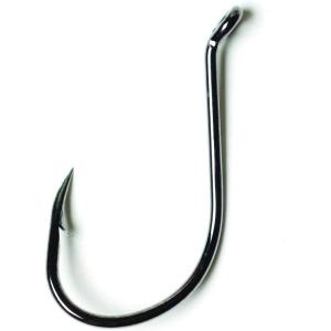 Eagle Claw Lazer Sharp Long Shank Octopus Hook, Offset Up Eye, Barbed, Size 7/0, Medium Wire, 19 Hooks, Platinum Black (L2BU-7/0)