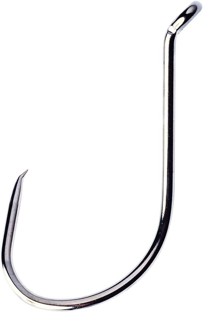 imageLazer Sharp Eagle Claw Lazer Sharp Long Shank Octopus Hook Offset Up Eye Barbed Size Medium Wire HooksNickel