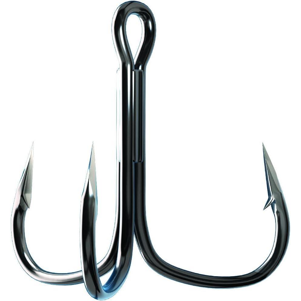 imageTrokar 2X Treble Hook Black Chrm Round Bend 2Pk Sz2