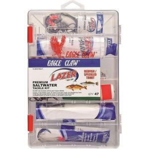 Eagle Claw Lazer Saltwater Redfish and Trout Tackle Kit, Red