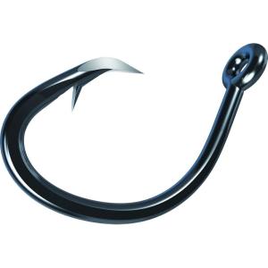 Eagle Claw TK619H-10/0 Trokar Magnum “619” Circle Offset Hook, Black/Chrome Finish