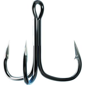 Trokar 2X Treble Hook Black Chrm Round Bend 2Pk Sz2