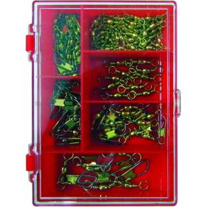 Eagle Claw LAZER 2X TREBLE KAHLE, gold swivels, red/clear case, 1 (SWVLASST1)