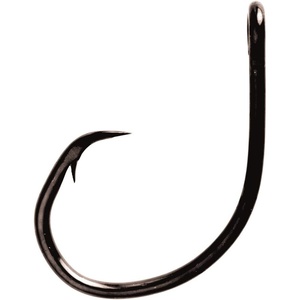 Eagle Claw L2004UH-13/0 Lazer Circle Sea Mid Wire Non Offset Hook, Platinum/Black Finish