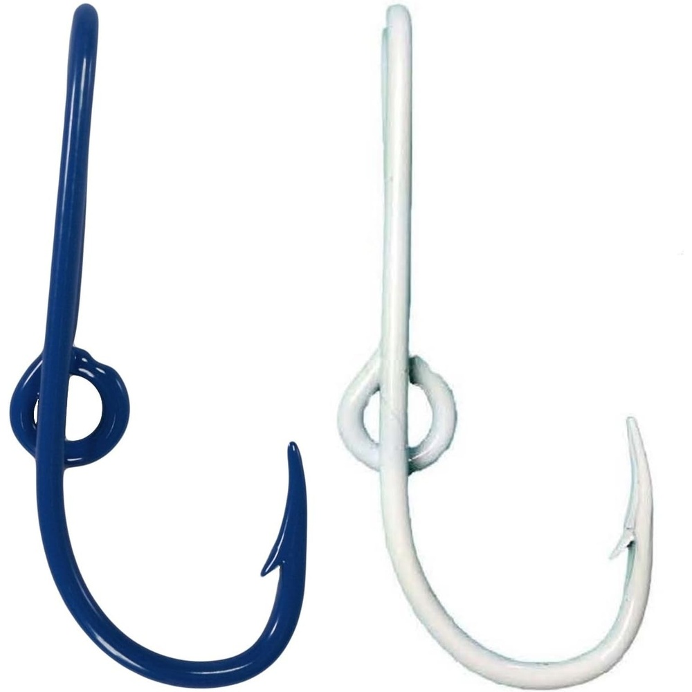 image:imageEagle Claw Hat Fish Hook Set of Two Hat Hooks One Blue Hat Pin and One White Hat Clip