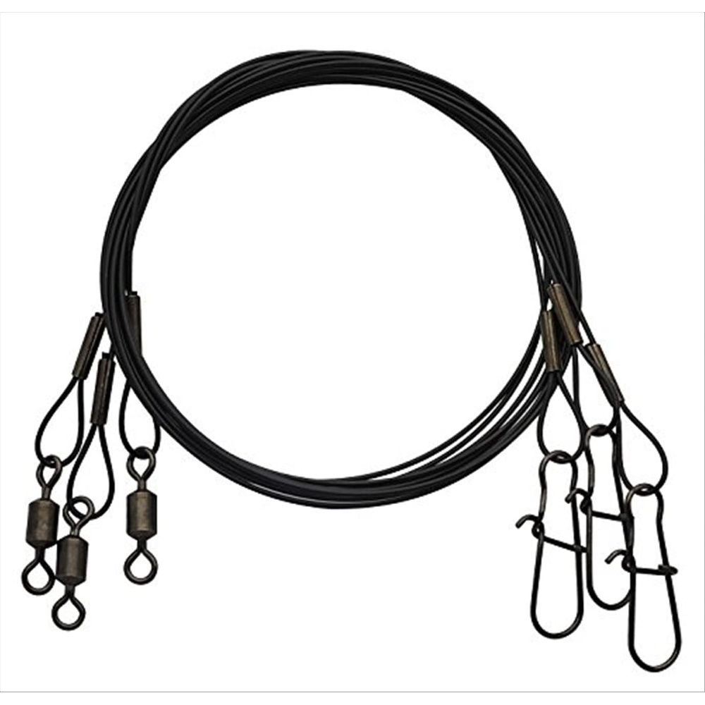 image:imageEagle Claw 08012014 18Inch Steel Leader 60 Black 3Pack